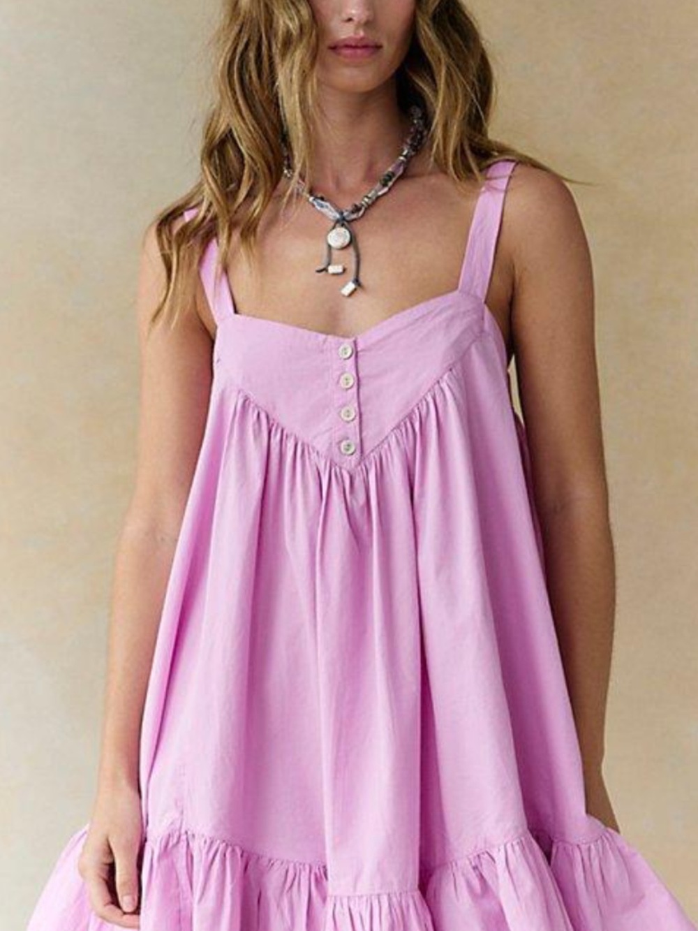 Free People Pink (rare) Heart Eyes Cotton Mini Dress